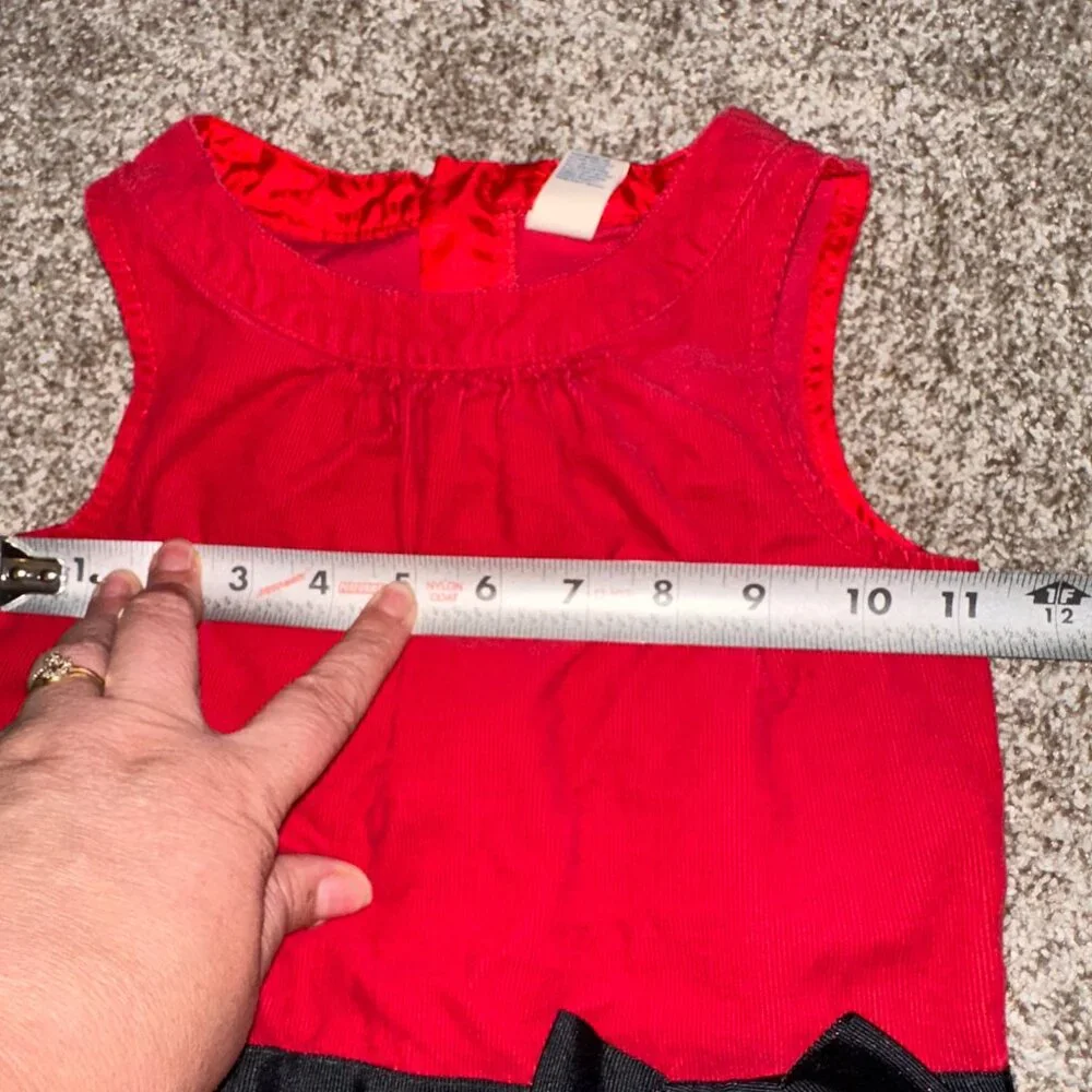 Vintage OshKosh B'gosh Red Corduroy dropped waist Jumper Dress sz 5